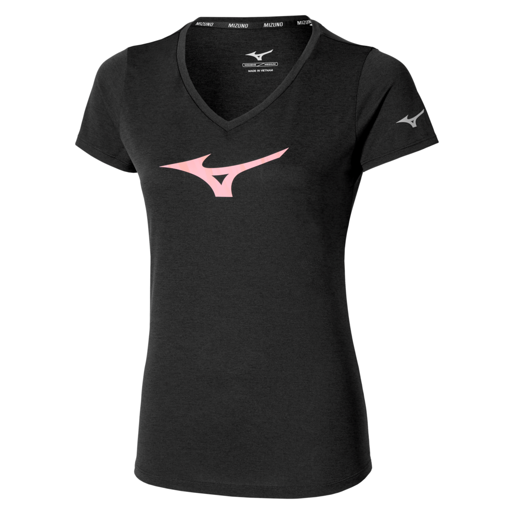 Mizuno Core Runbird Tee Schwarz / Mauve Damen Grösse M